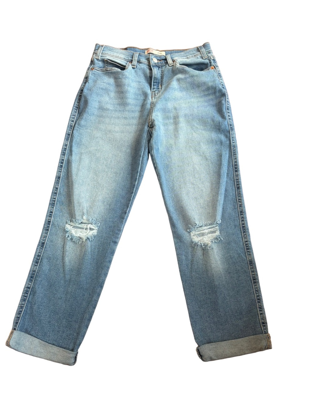 Signature by Levi Strauss Heritage Boyfriend Cropped Jeans Distressed W27 Size 4